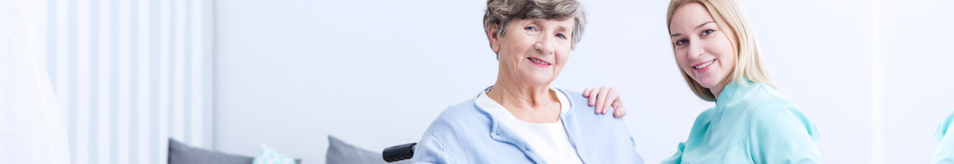 caregiver and patient smiling